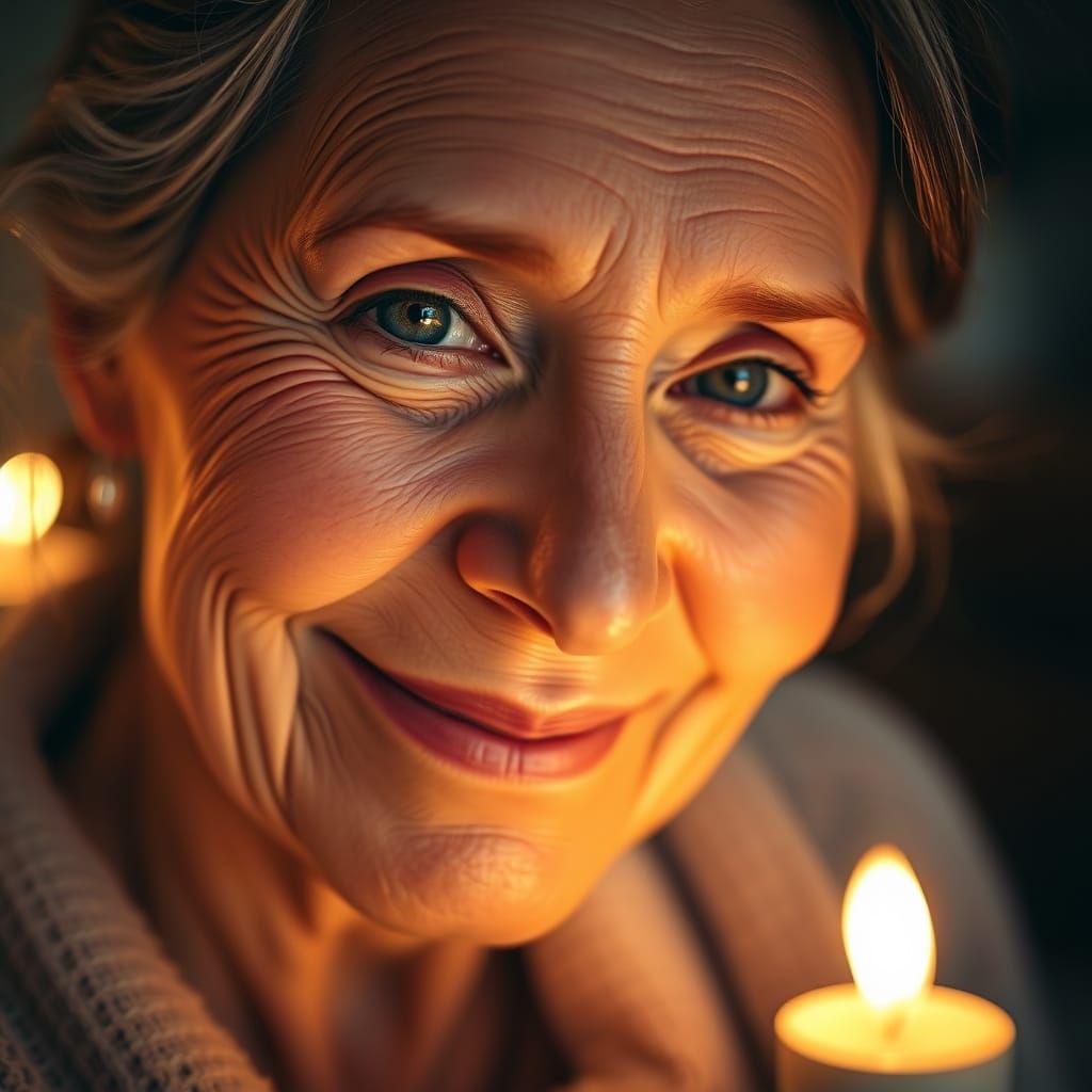 Warm Mother Radiates Unconditional Love in Soft Focus