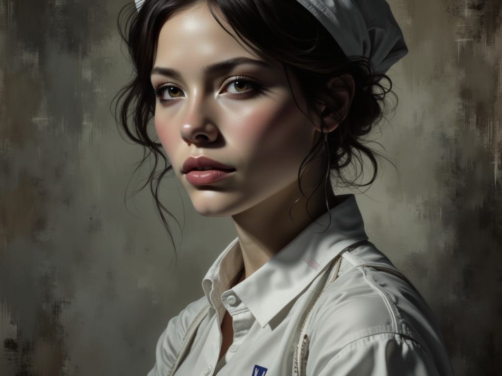 Young Nurse Portrait in Dramatic Turner-Inspired Lighting