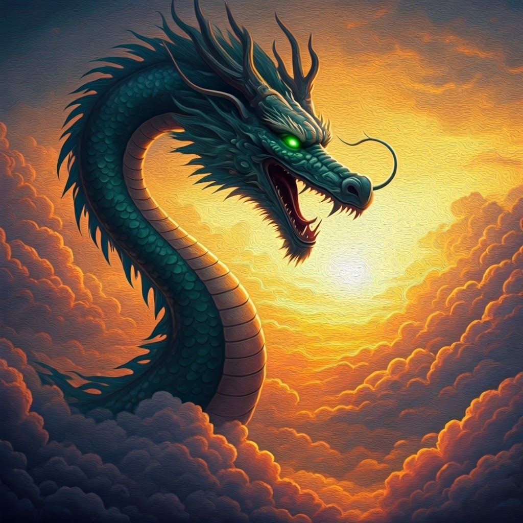 Ethereal Dragon in Neo-Impressionist Style
