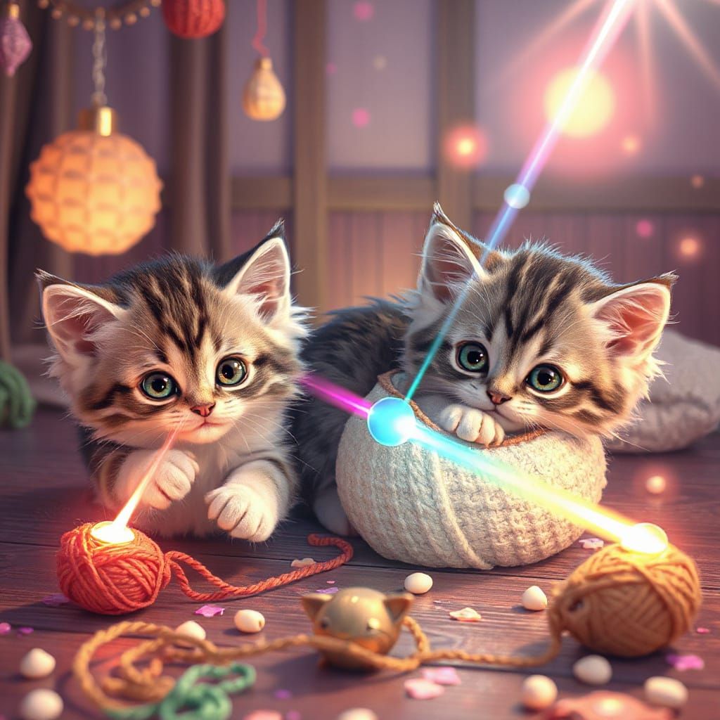 Cute Kittens in Whimsical Wonderland