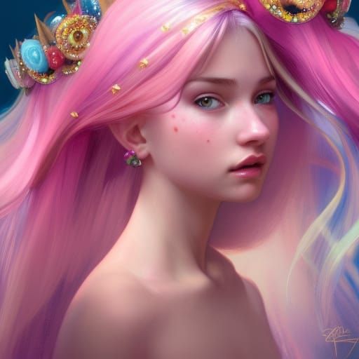 Candy Princess Portrait in Hyperdetailed Style