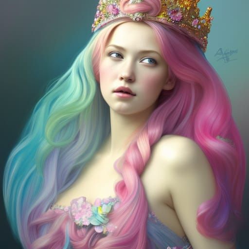 Candy Princess Portrait in Hyperdetailed Style