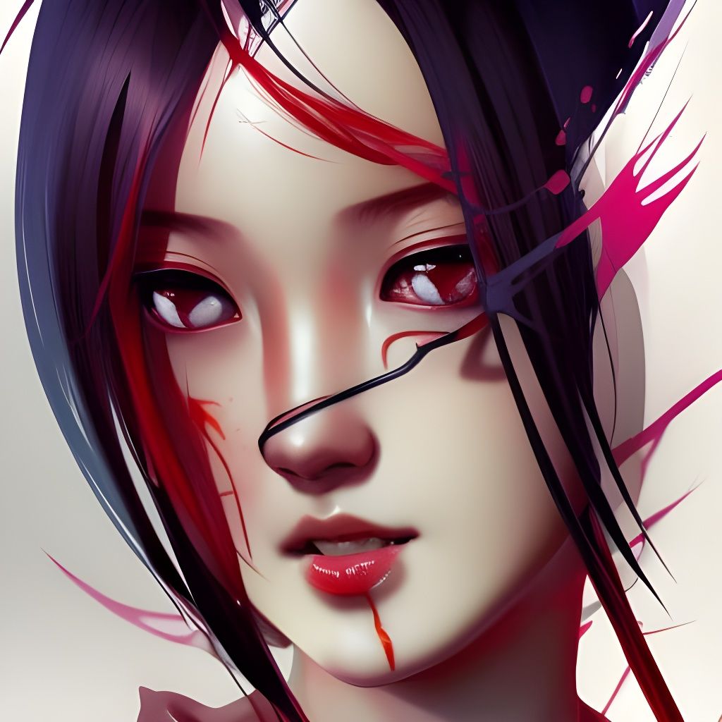 Detailed Portrait of a Japanese Yandere Character