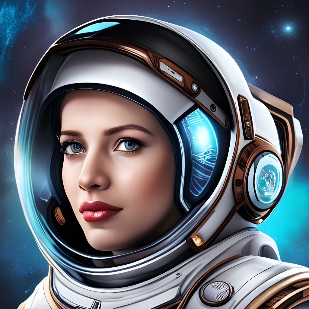 Detailed Astronaut Portrait in Comic Book Style
