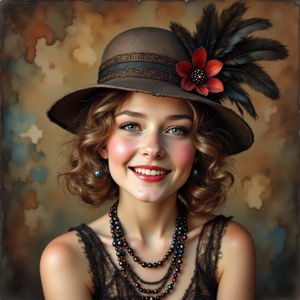 Flapper Girl Portrait in 1920s Style