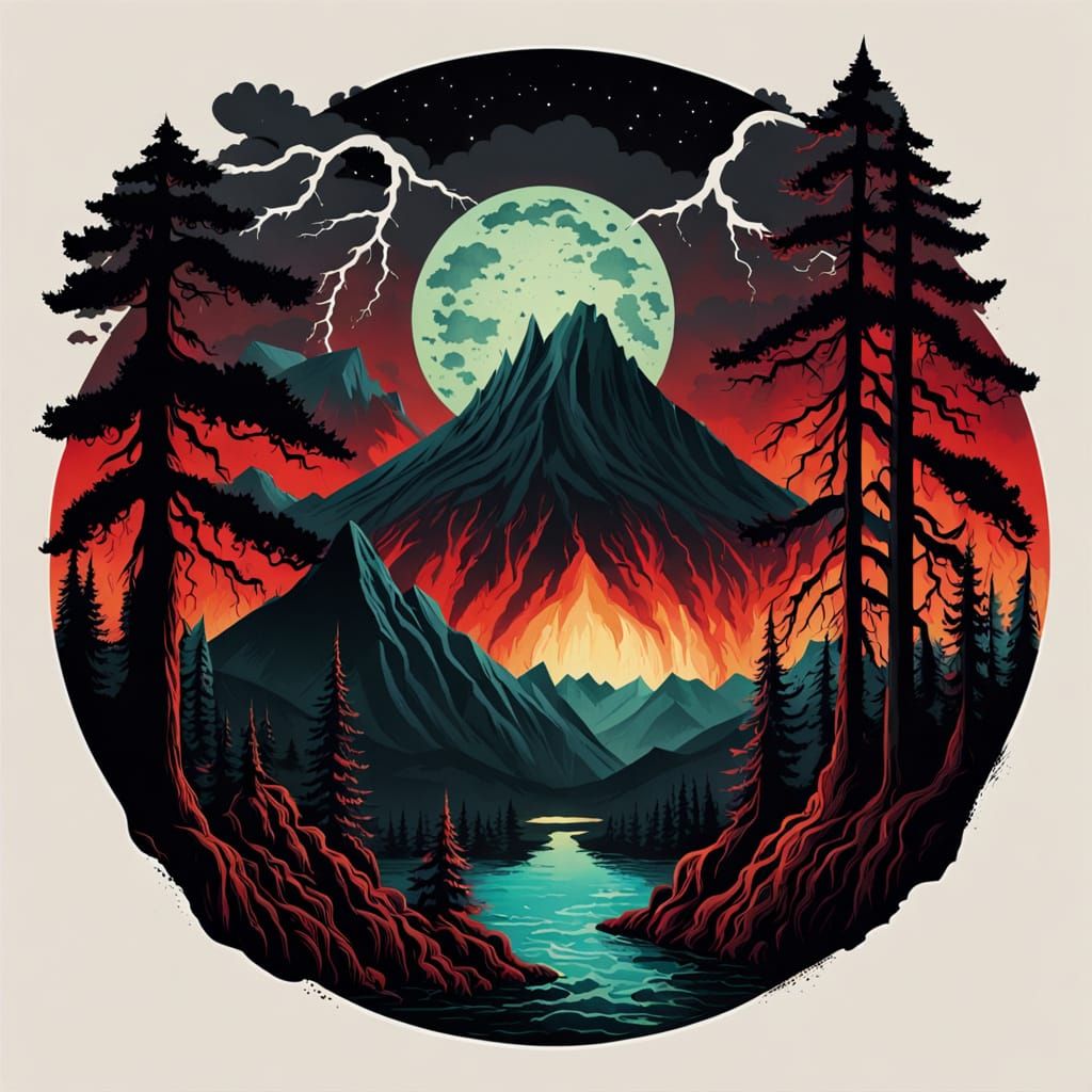 Twisted Dark Forest in Vintage Storybook Style