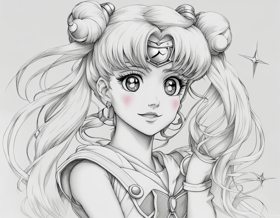 Sailor Moon as a Simple Drawing
