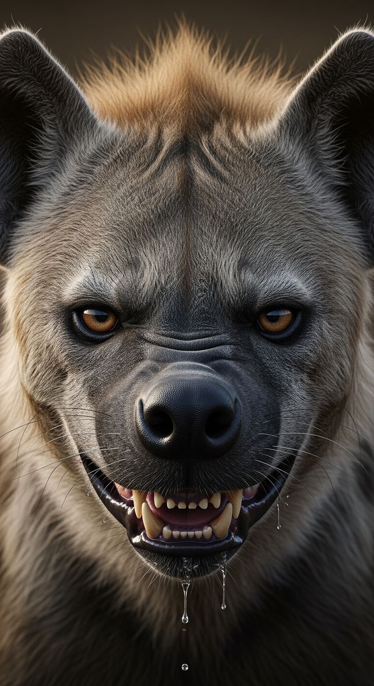 Intense Hyena Portrait in Cinematic Lighting