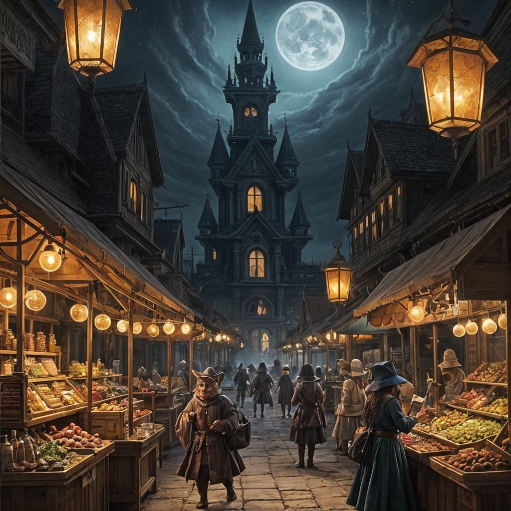Goblin and Gremlin Night Market Under City Castle Walls