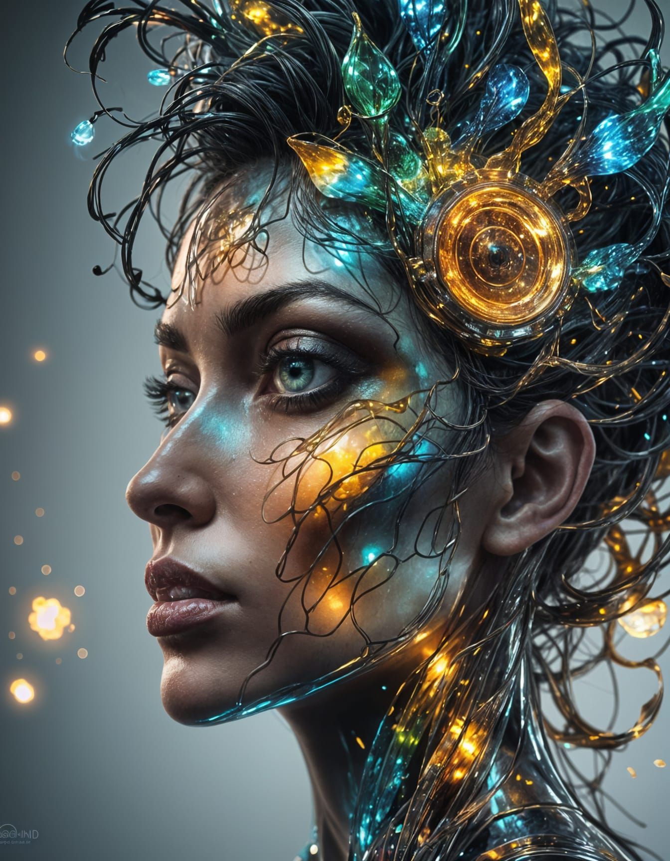 Holographic Light Beams in Alcohol Ink Art