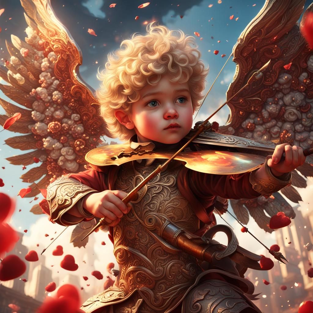 Baby angel playing violin