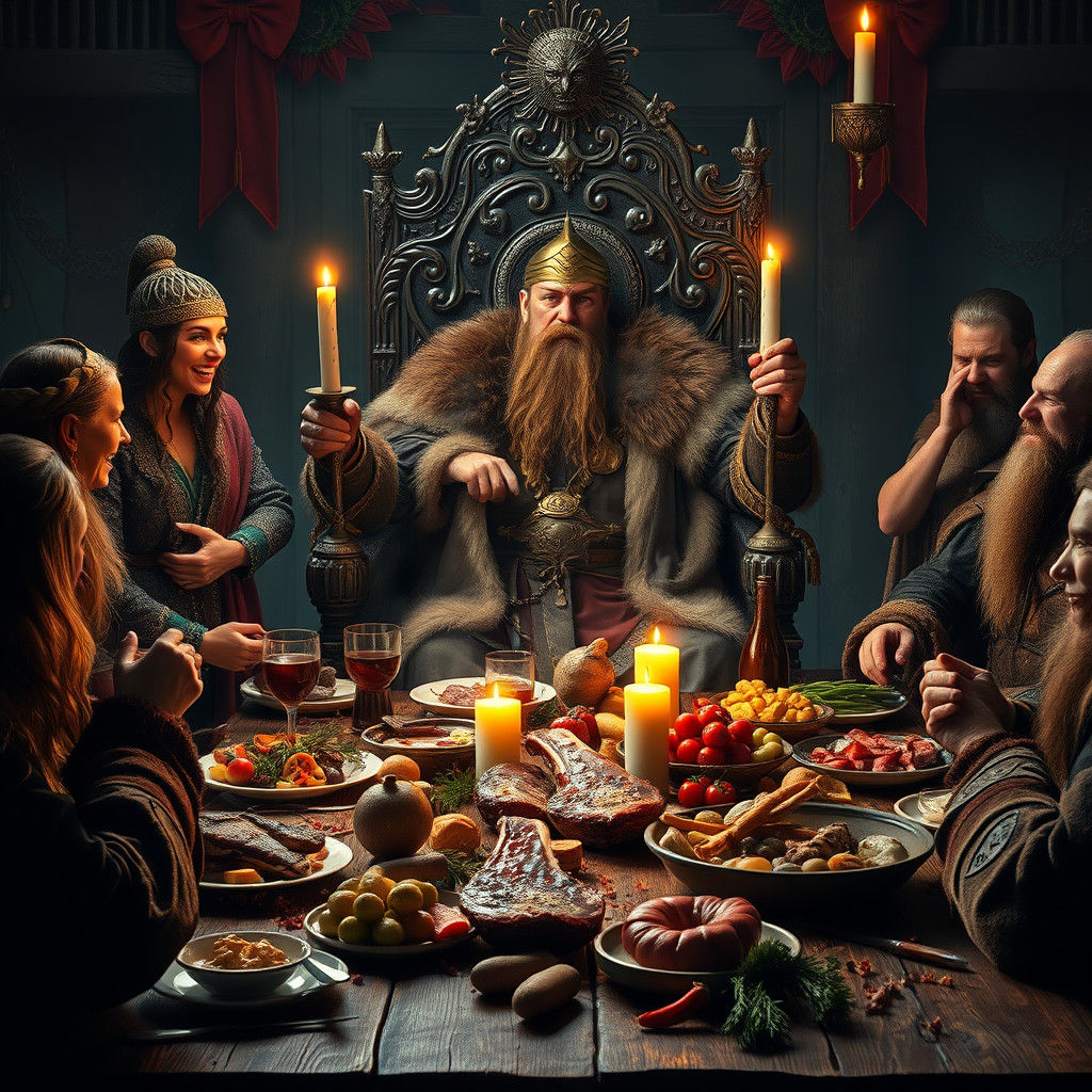 Viking Feast Turns Chaotic in Detailed Matte Painting