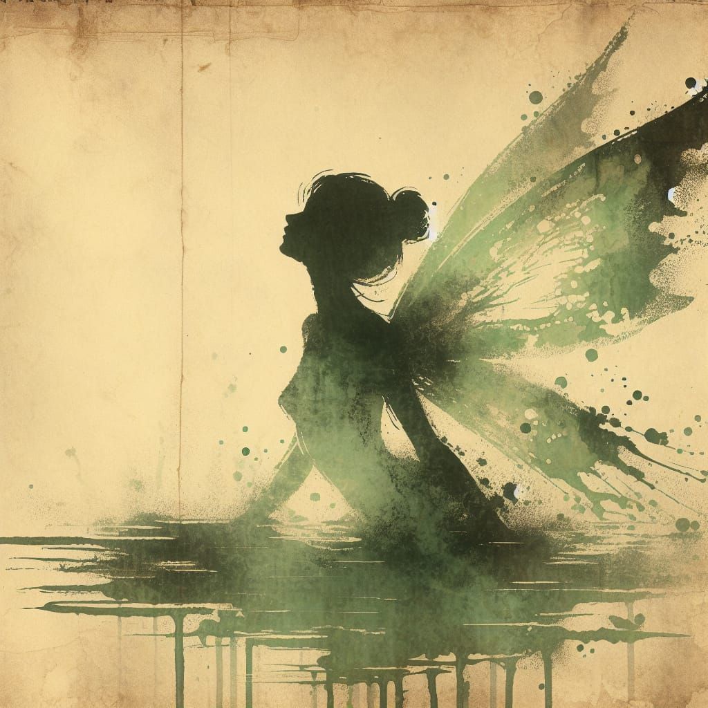 Ethereal Water Fairy in 19th-Century Conceptual Art Style