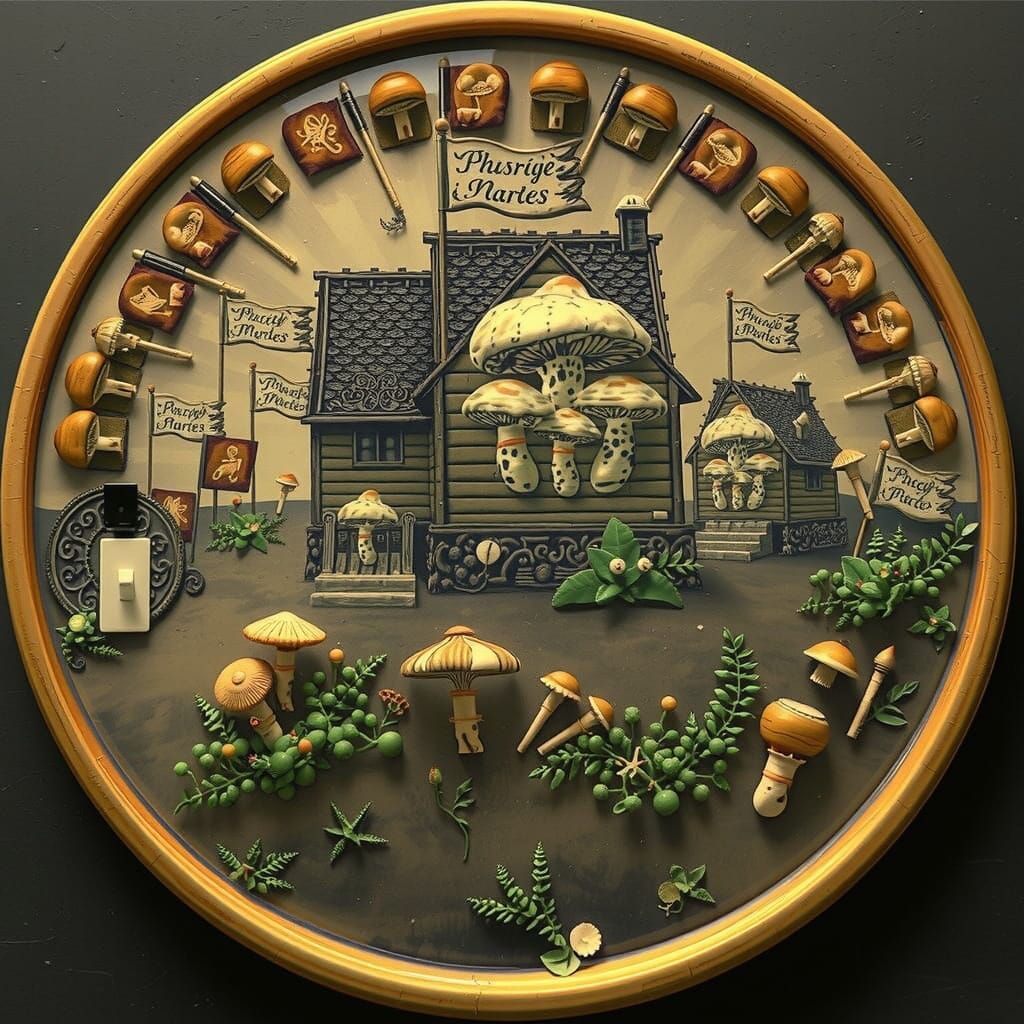 Surreal Mushroomscape in Black and White Photography