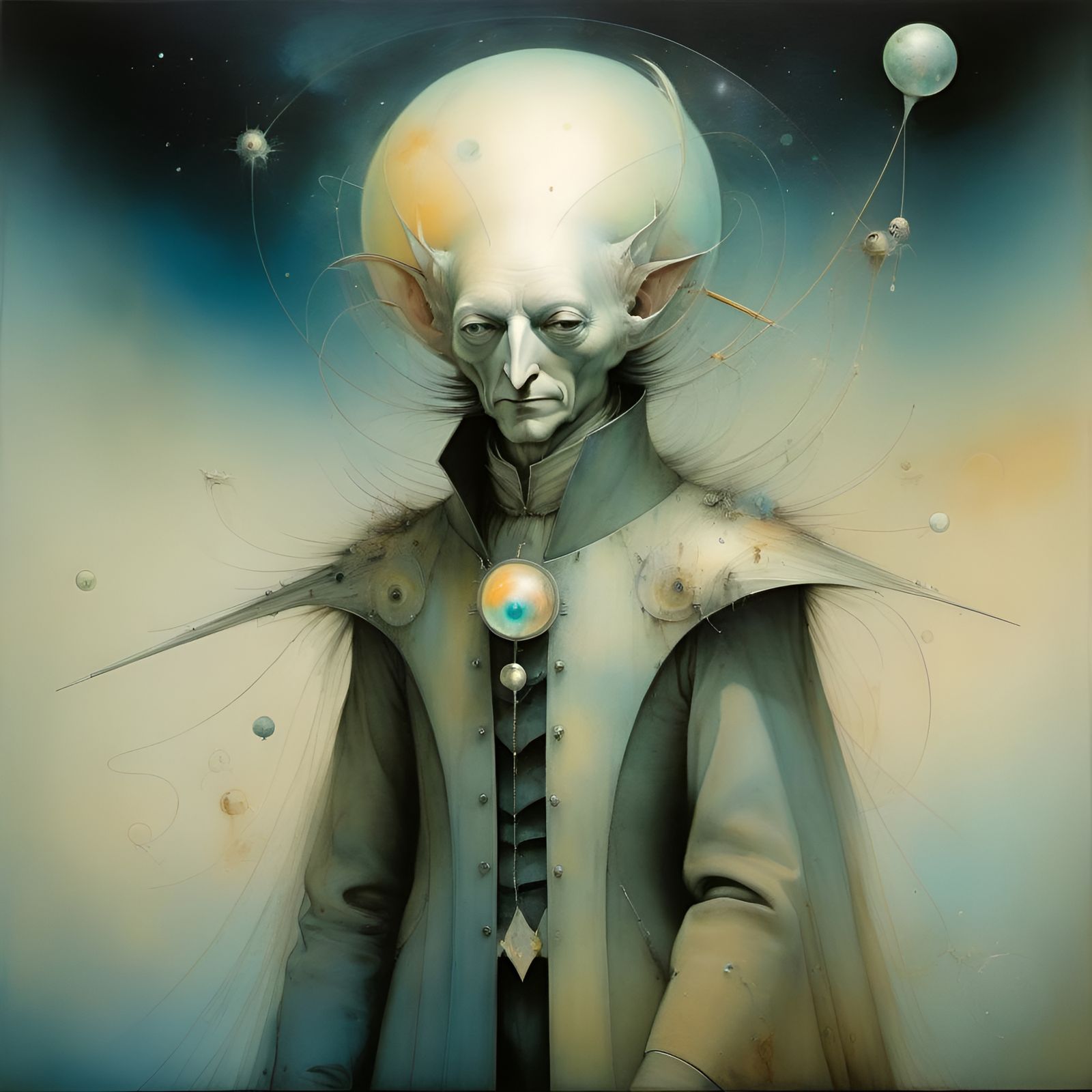 Bank Director's Space Pride: Luminous Pencil Abstract