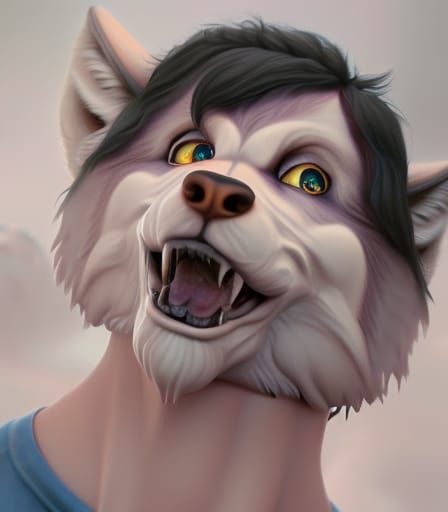 Photorealistic Anthropomorphic Wolf Fantasy Concept Art