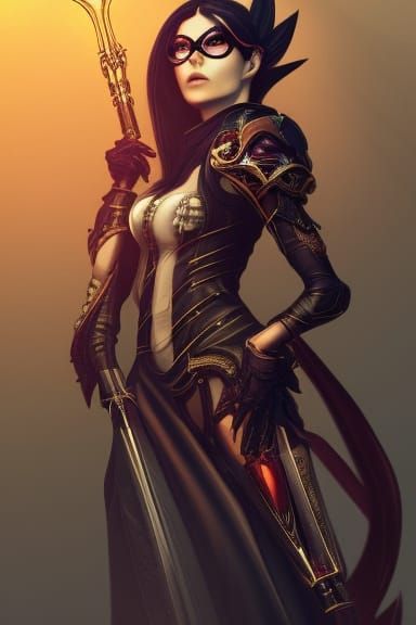 Fantasy Woman as Fallen Aasimar Bard Warlock in Digital Art