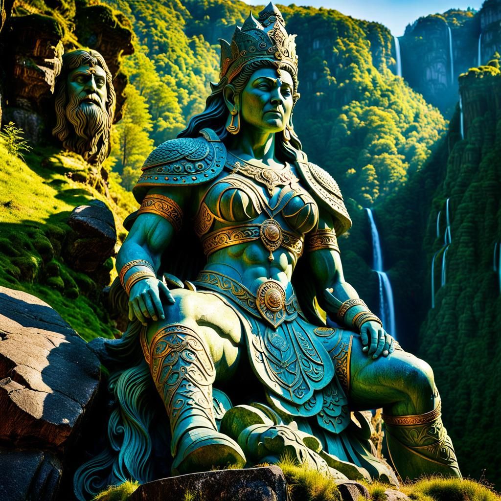 Giant Mossy Statue 17