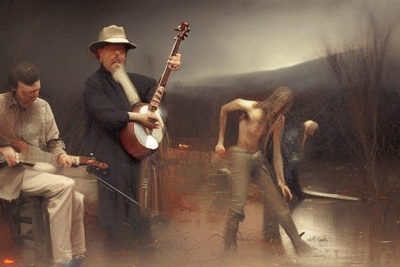 Ominous Appalachian Scene with Bluegrass and Banjo