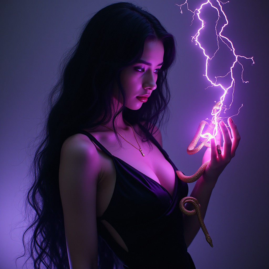 Mystique Goddess with Golden Snake