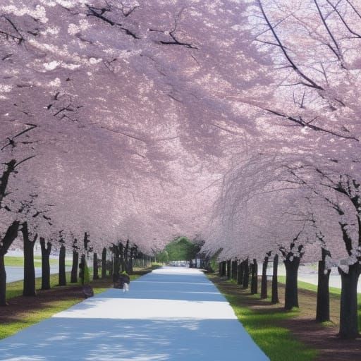 AI Generated Cherry Trees in Bloom