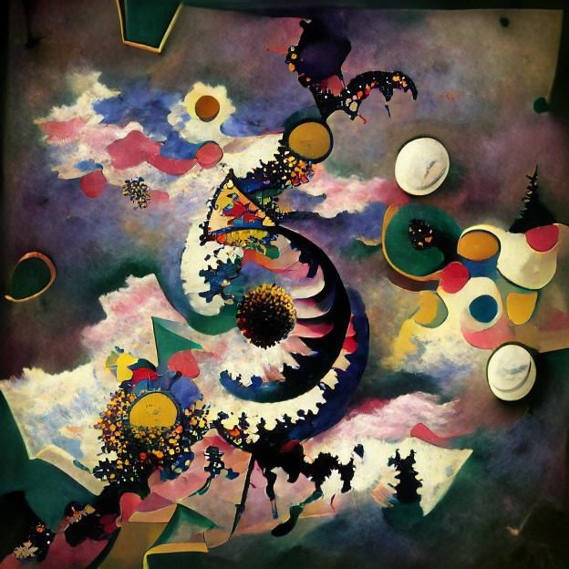 Abstract Fractal Dreamscape in Kandinsky Style