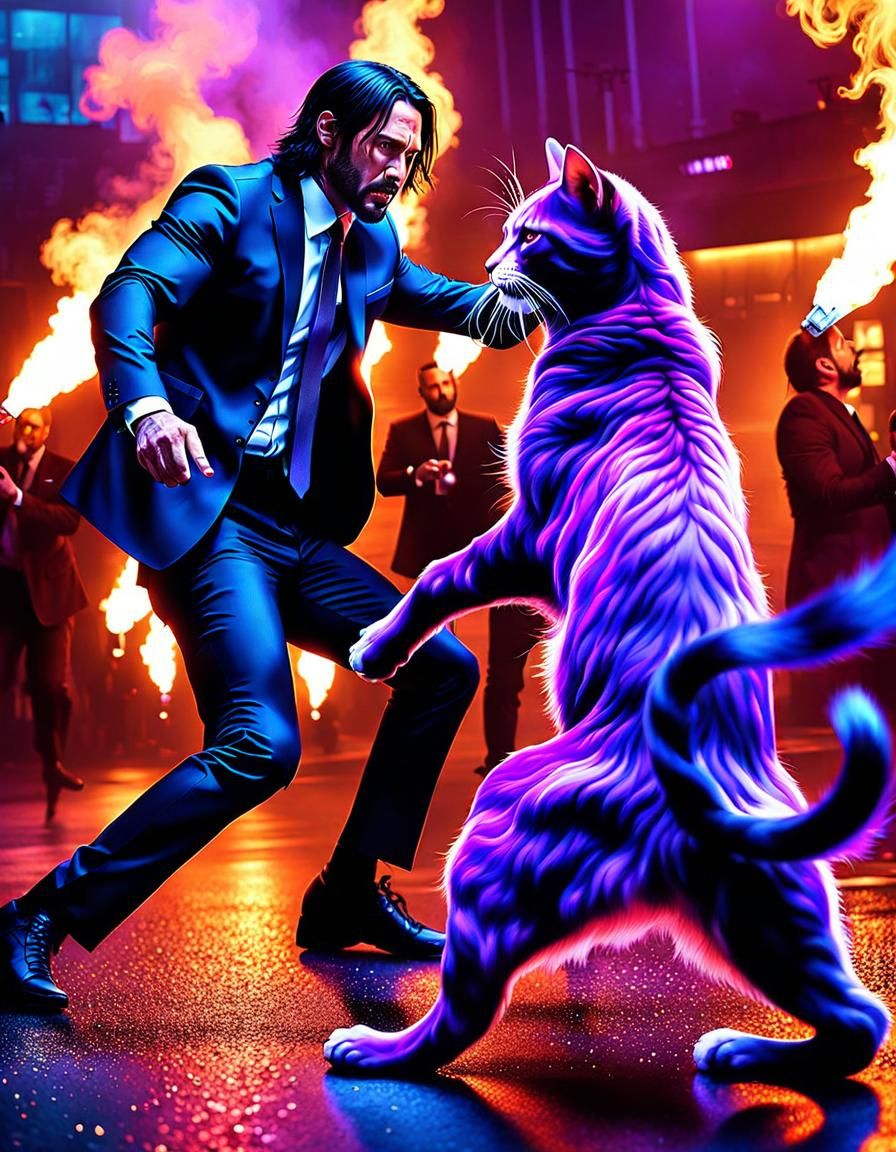 JOHN WICK VS. SCRIBBLES, THE ULTIMATE NINJA-KITTY