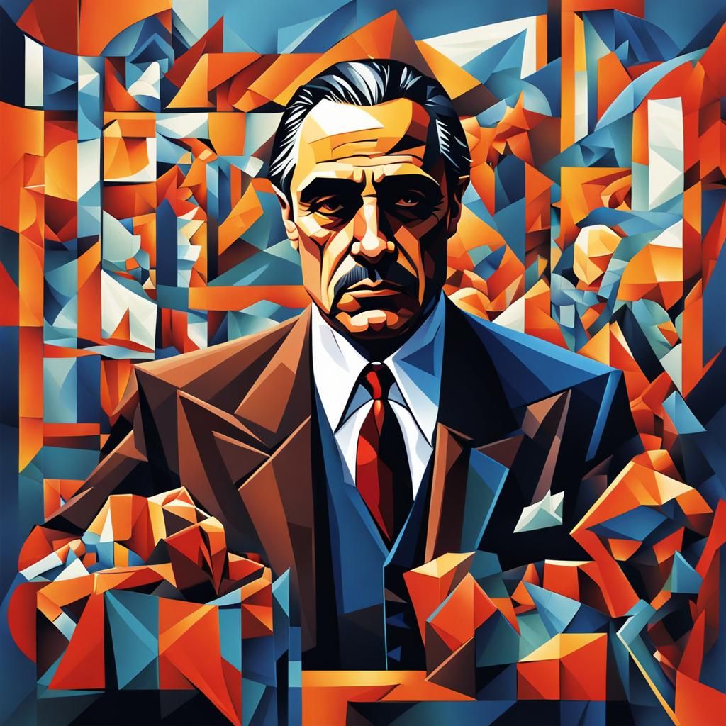 Cubist Godfather in Art Deco Style
