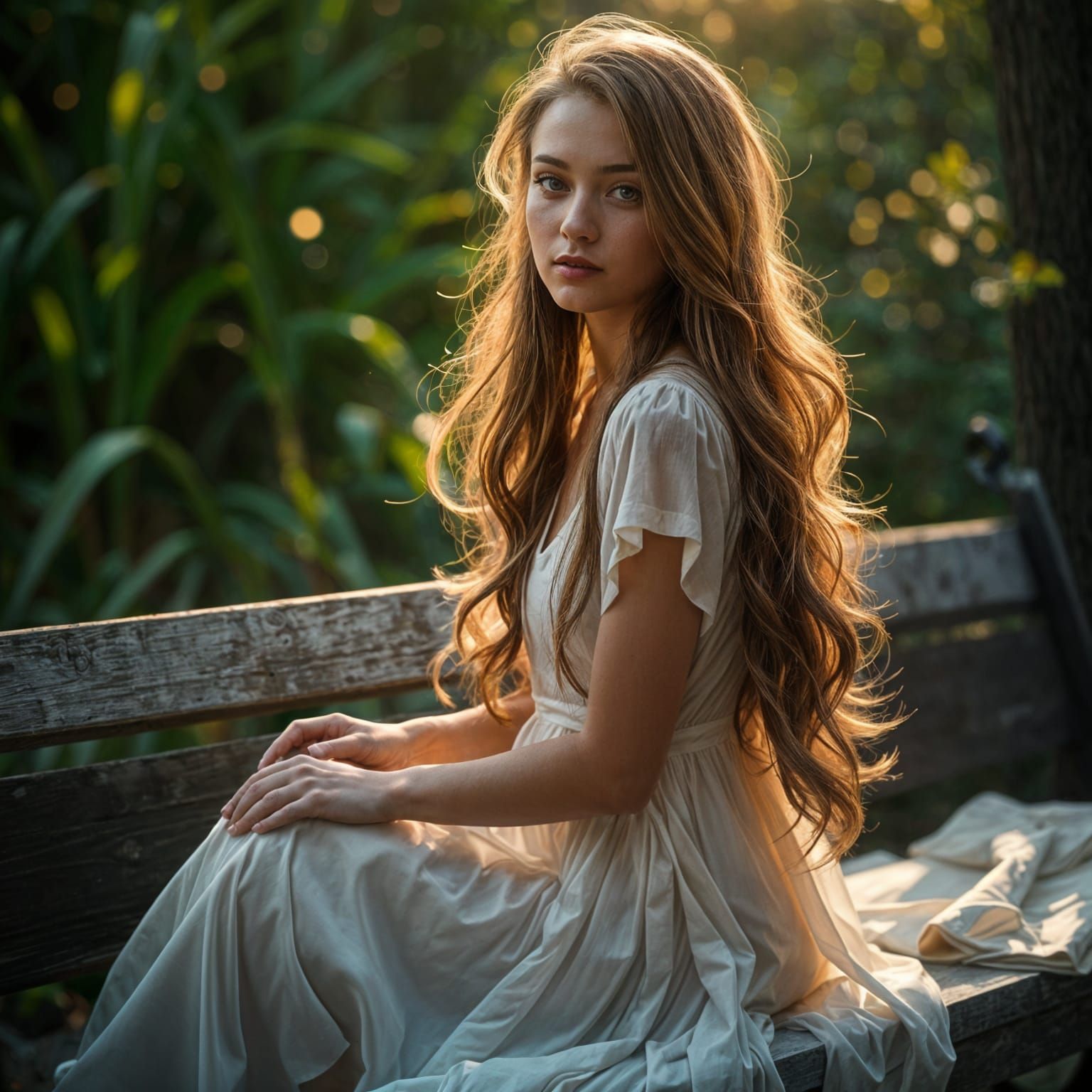 Cinematic Portrait of Woman with Flowing Hair