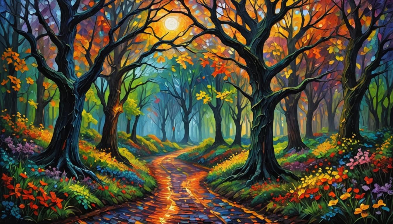 Dark Fantasy Expressionist Oil Painting in Impasto Style