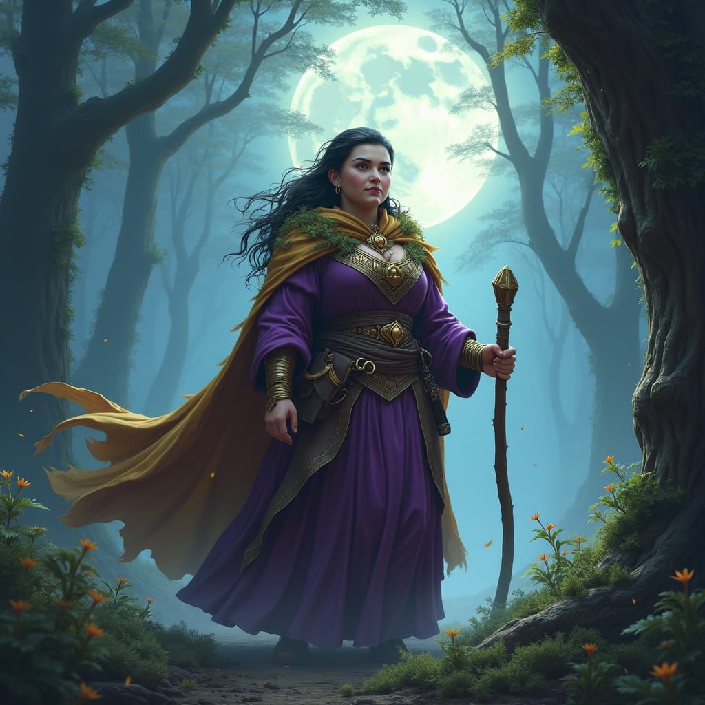Heroic Plus Size Ranger Sorcerer in Ethereal Forest