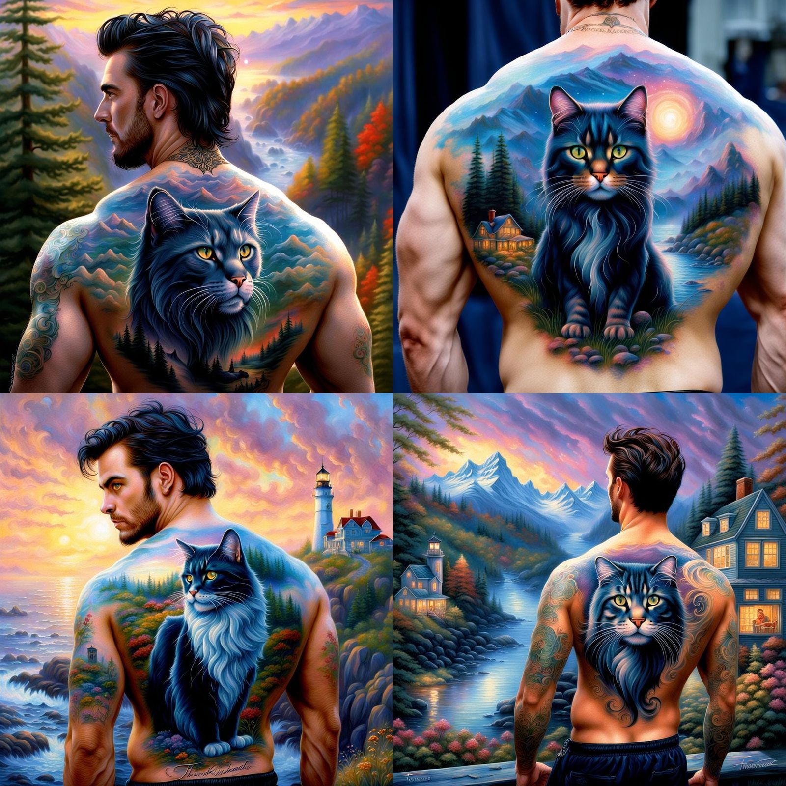 Maine Coon Tattoo: Ethereal Fantasy Art