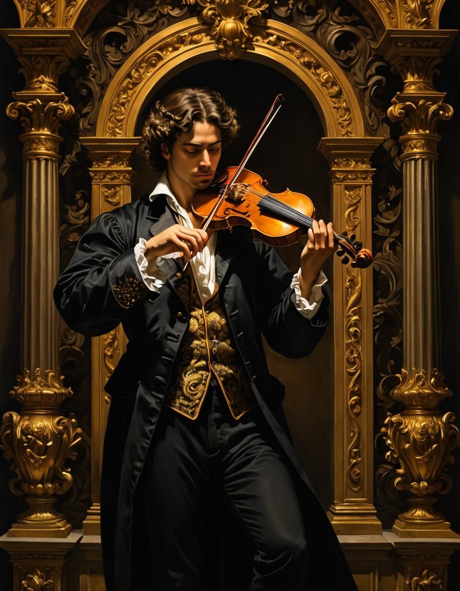 Baroque Masterpiece: Musician and Mythical Notes