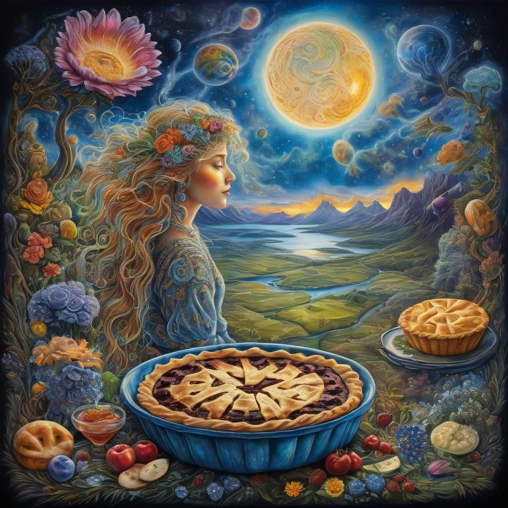 Fantastical Chalk Art Illustration of American Pie