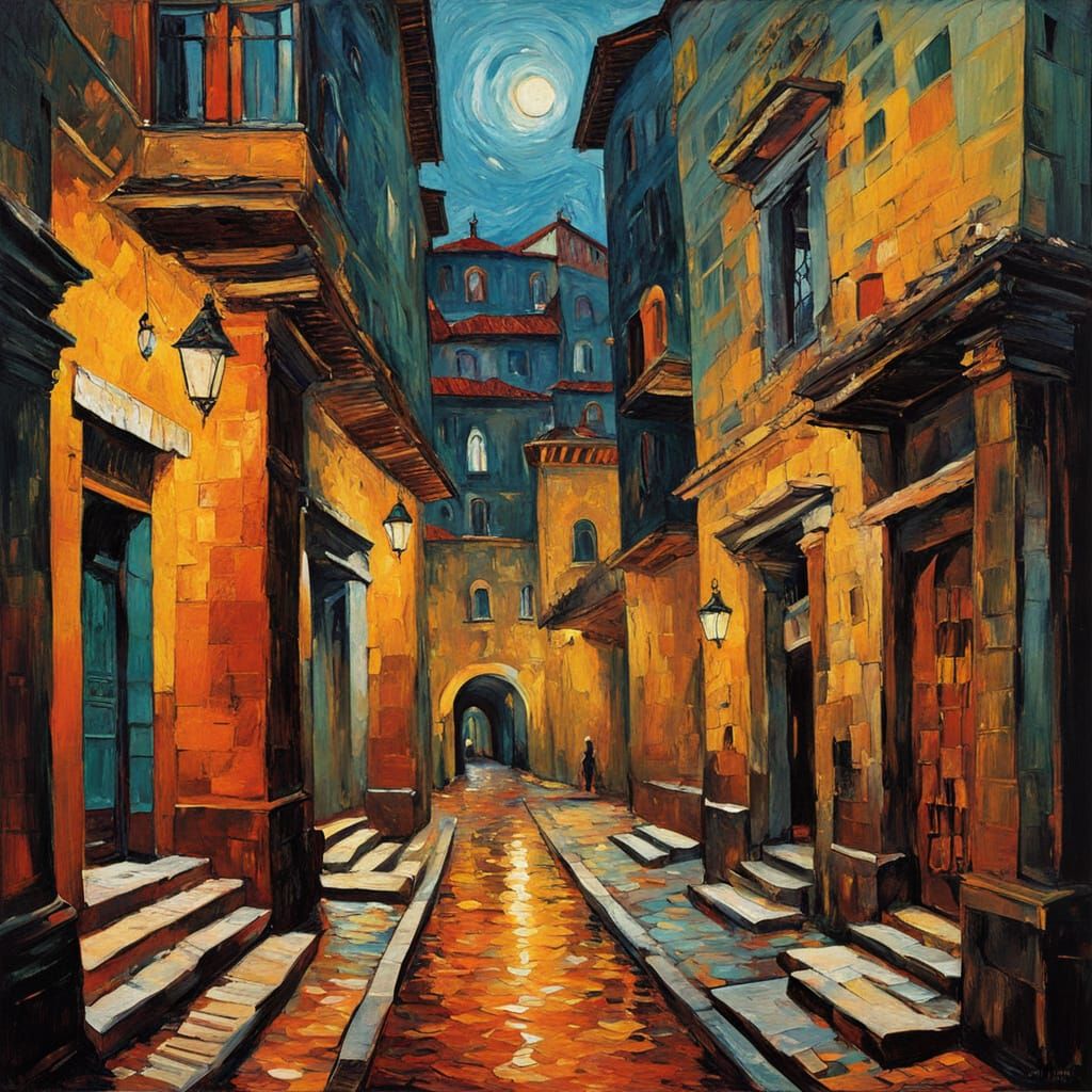 Grand Neo-Expressionist Library Within Ancient Pyramid