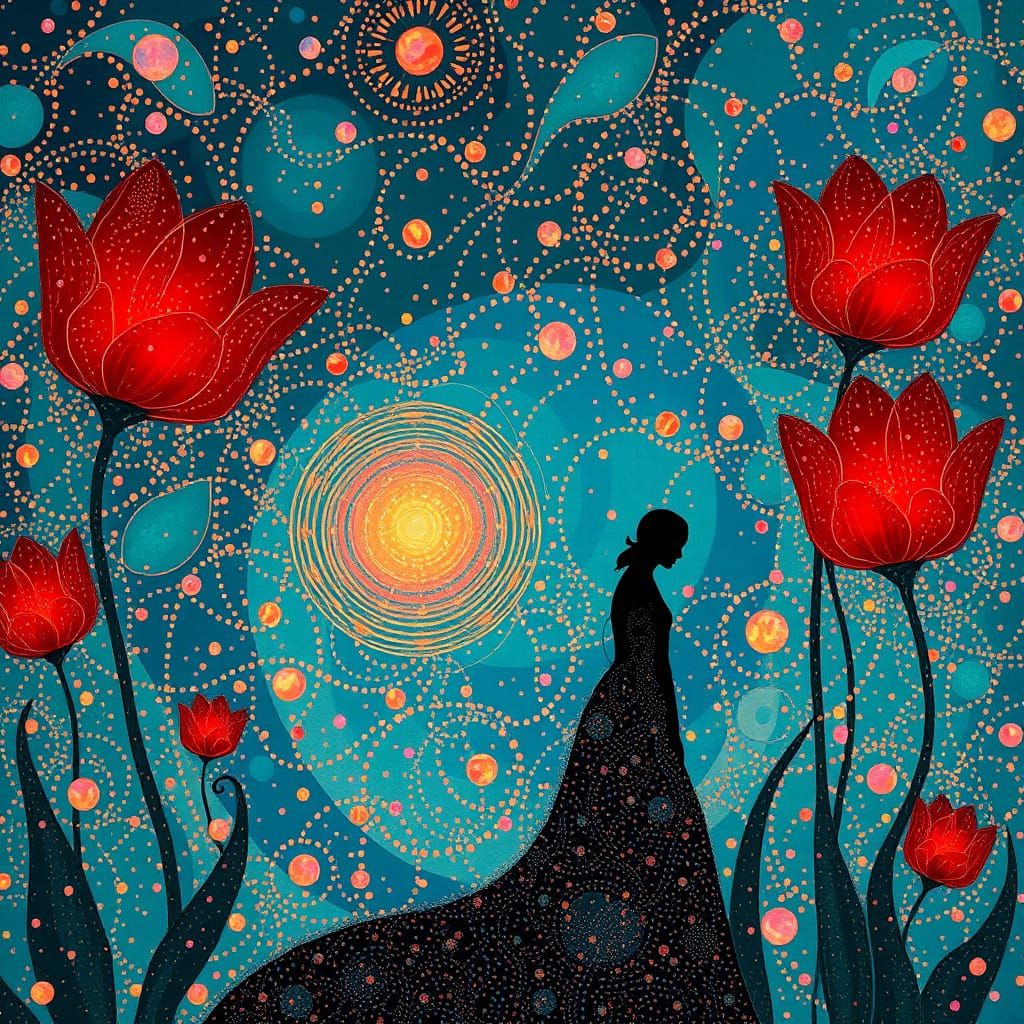 Ethereal Goddess Blodeuwedd in Whimsical Opal Dreamscapes