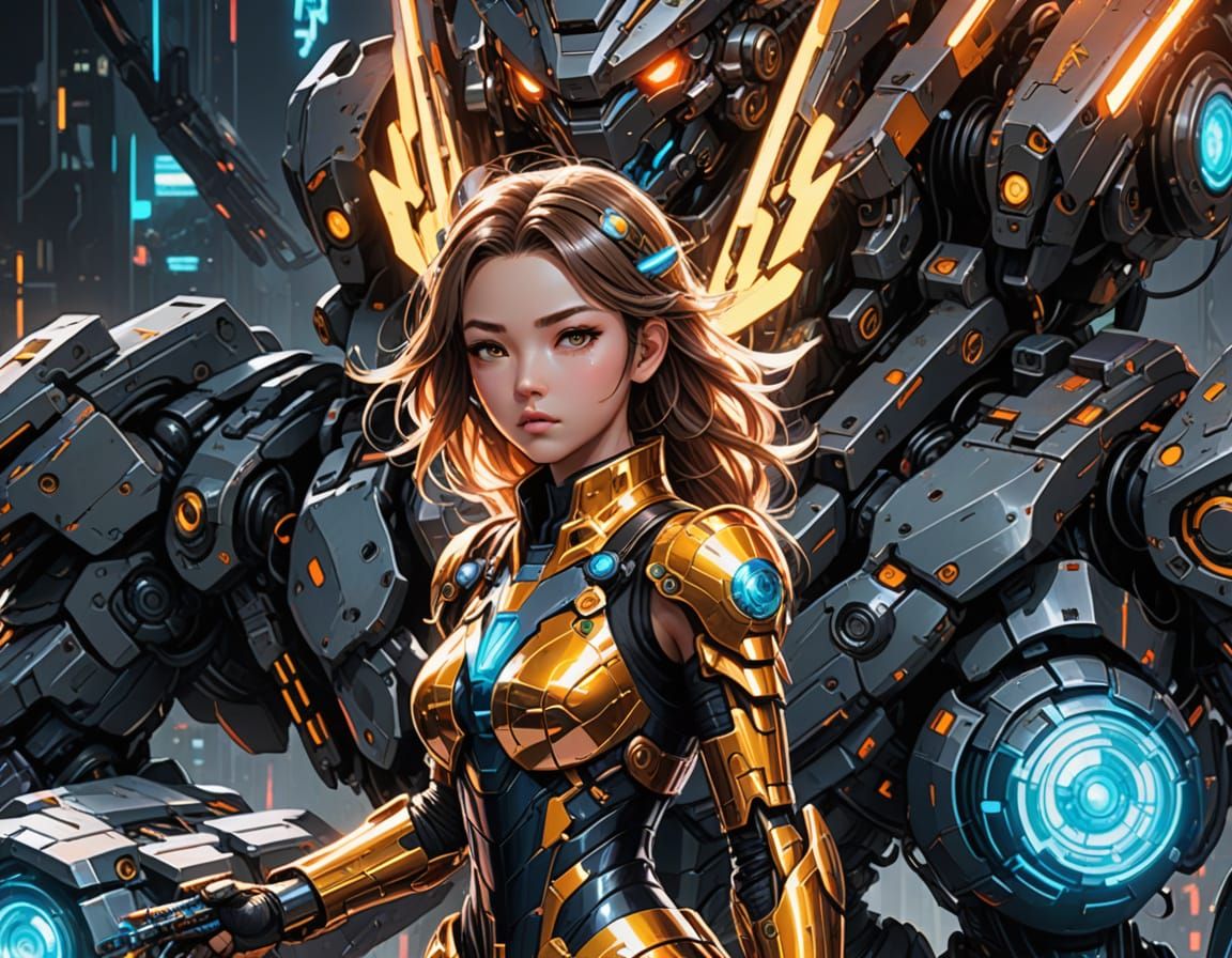Anime-Inspired Digital Art of Elaborate Armor