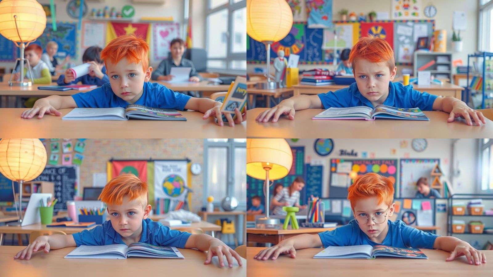 Bored Student Completing a Test on Desk