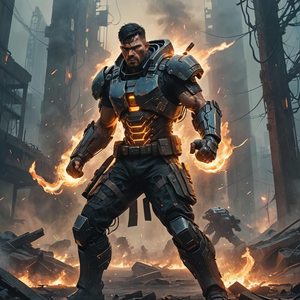 Futuristic Soldier Concept Art in Science Fiction Style