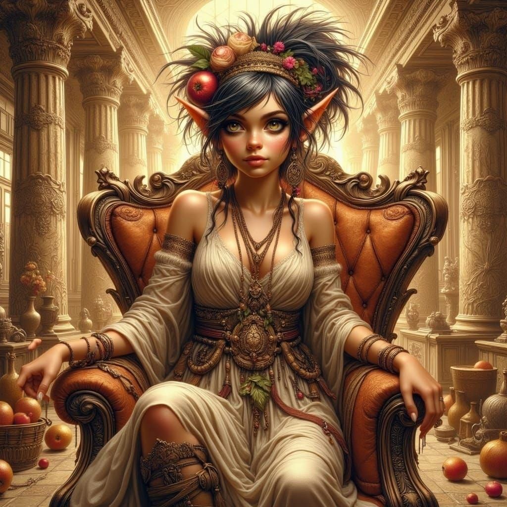 <lora:Punky Pixies:1.0> Beautiful Persephone Goddess Greece of Hell, hyper-realistic, hyper-detailed image, 16k