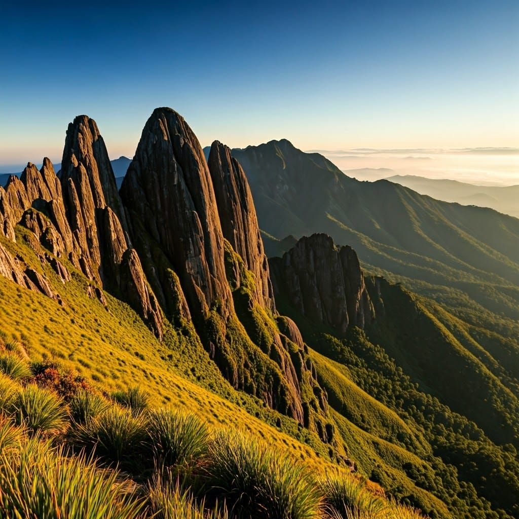 Misty Peaks of Mulandje Mountains, Photography Style