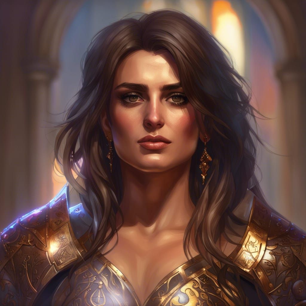 Penelope Cruz as D&D Paladin: Artstation Portrait