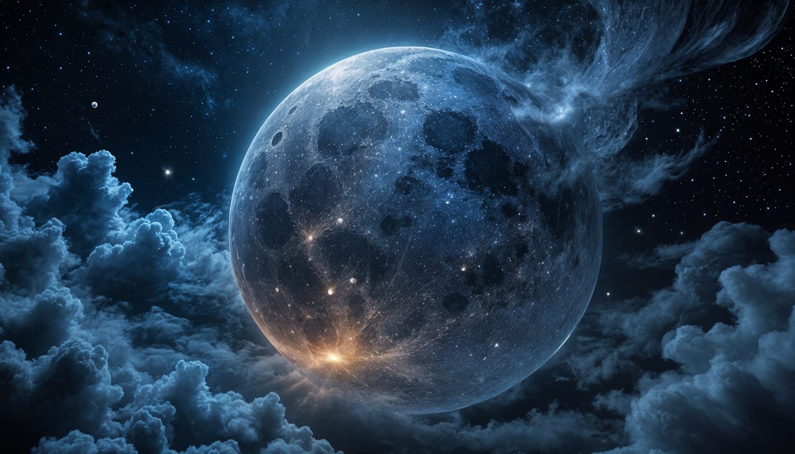 Luminous Lunar Orb Shines in the Dark Sky