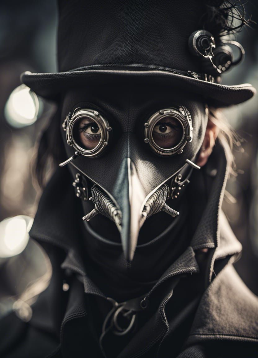 Steampunk Plague Doctor Portrait in Victorian Style