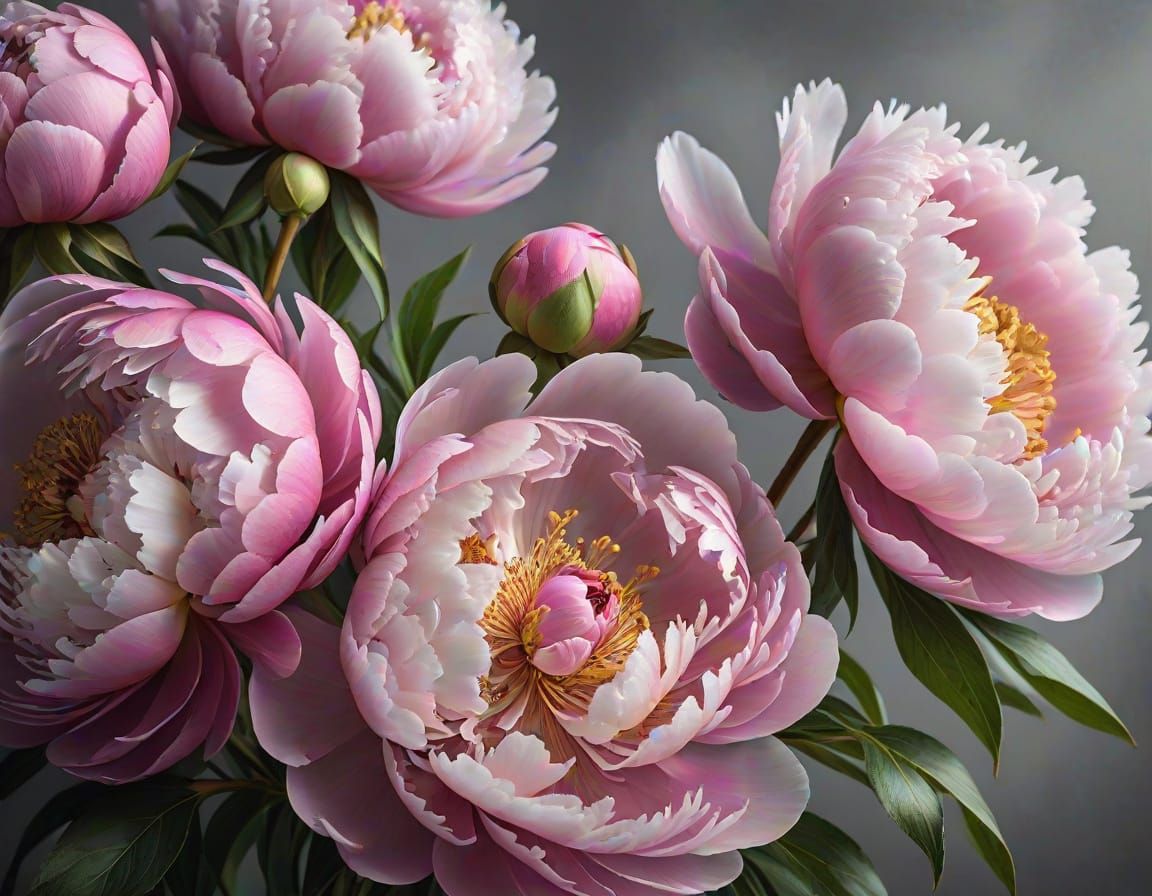 Lush Pink Peonies in Warm Natural Light
