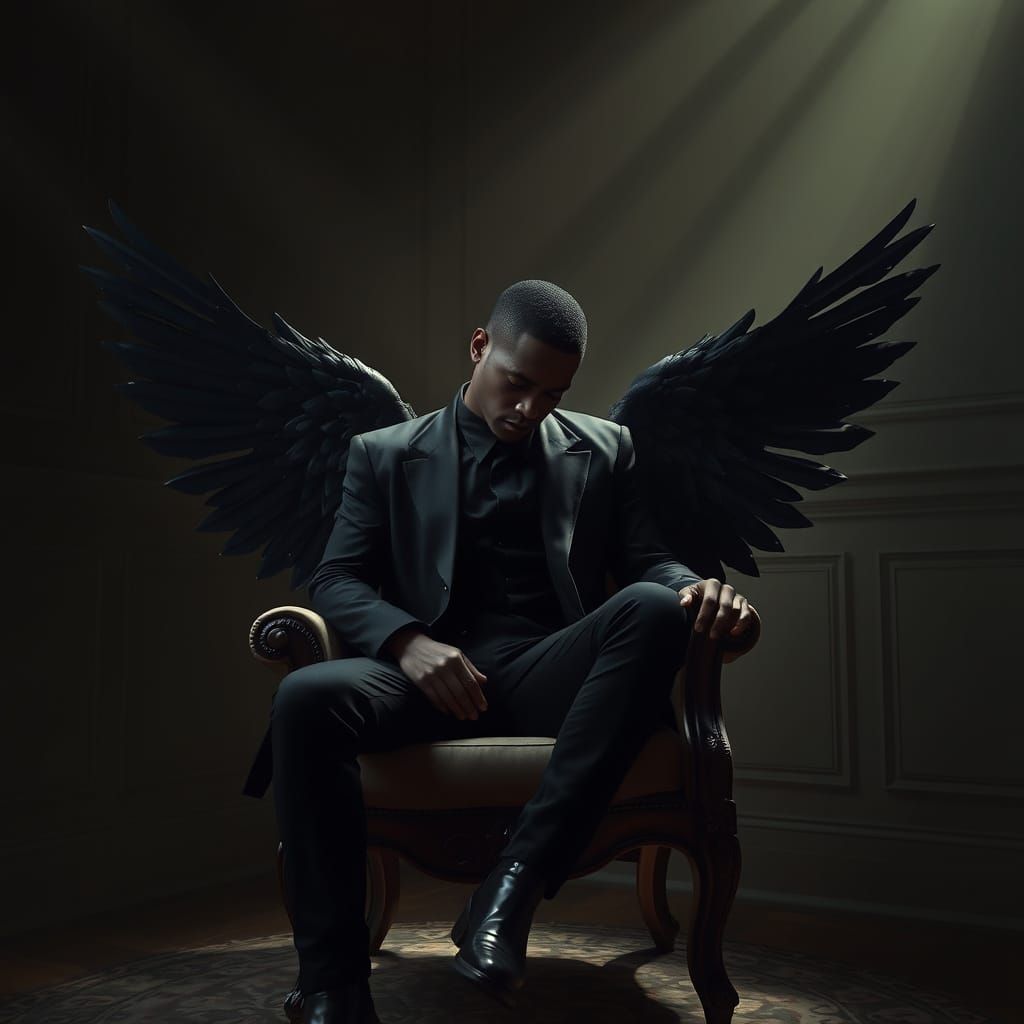 Dark Fantasy Figure in Victorian Chair