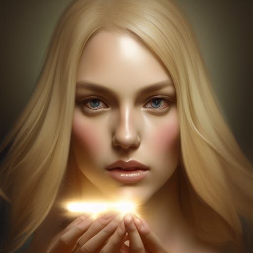 Woman Counting Money: Hyperdetailed Portrait