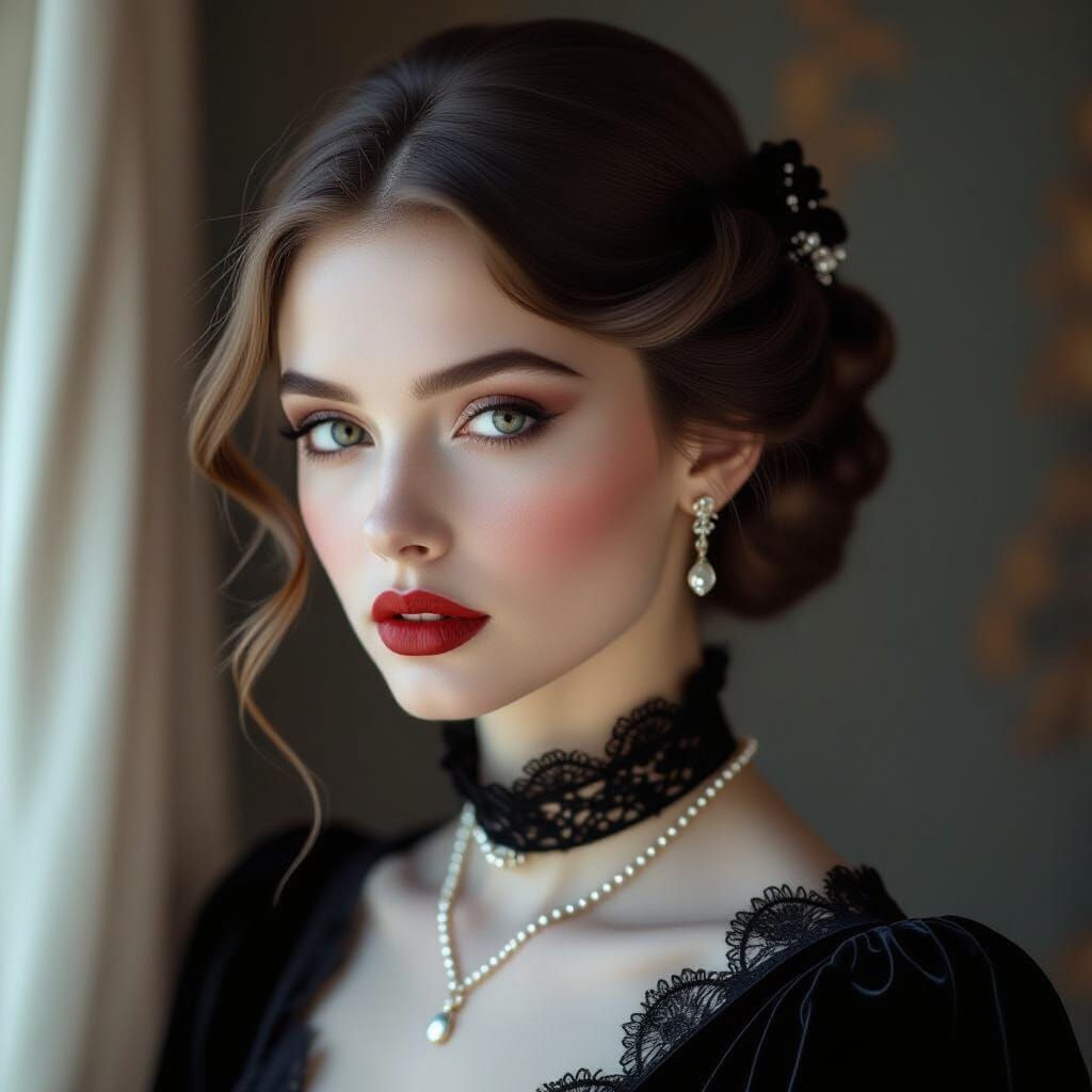 Gothic Woman Portrait in Cinematic Style