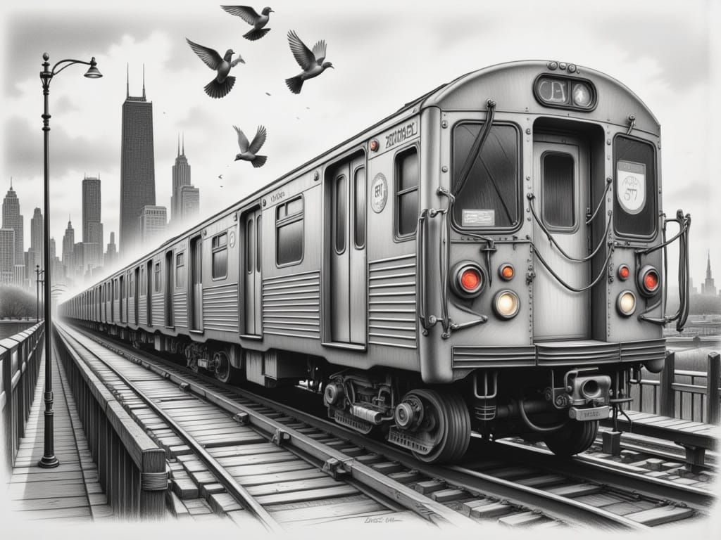 Hyper-Realistic Pencil Drawing of Chicago Transit Authority ...