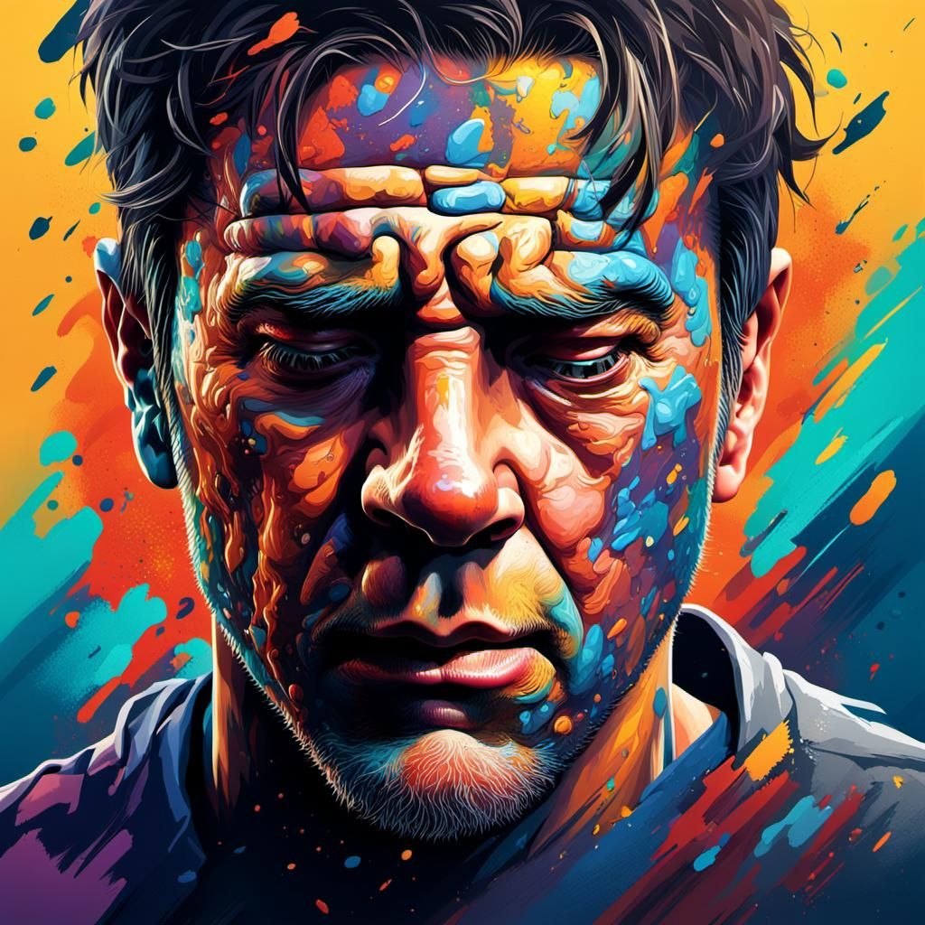 A full-face man consumed 4